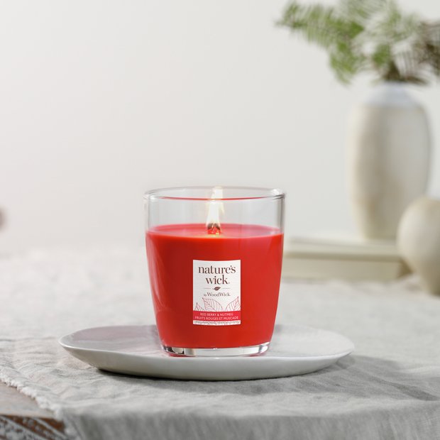 Nature's Wick Redberry Nutmeg candle (British brand)