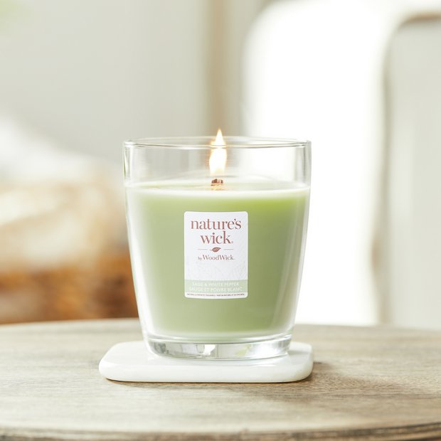 Natures Wick medium jar candle Sage & White Pepper, imported from the UK
