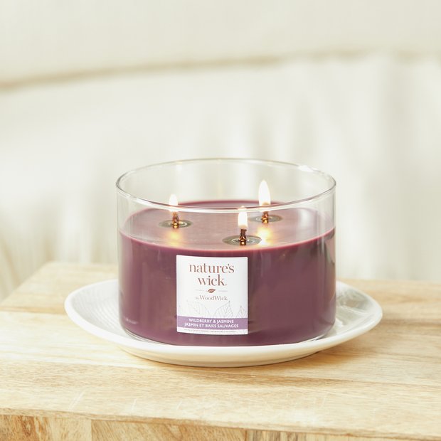 Nature's Wick multiwick candle wildberry jasmine, imported from the UK