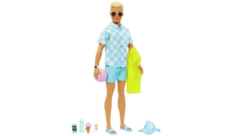 Barbie Ken doll with swim trunks and beach accessories 12 inches, UK version