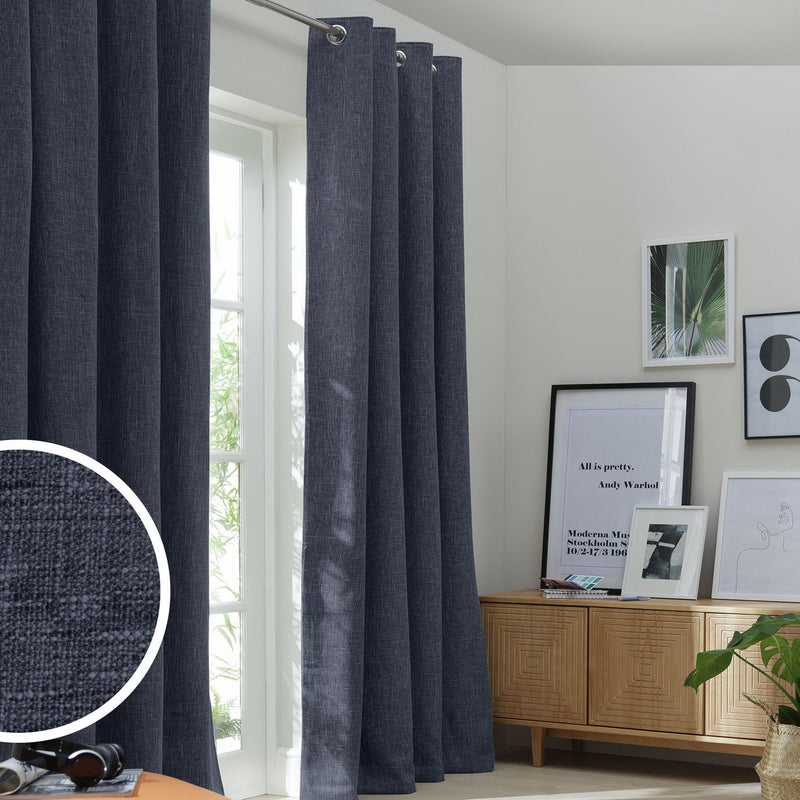 Habitat blackout eyelet curtains navy 117x137cm, UK version