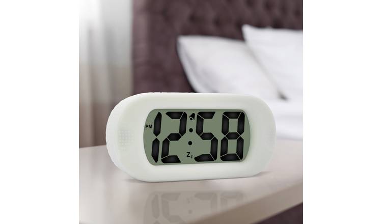 Acctim silicone digital LCD alarm clock white - British product