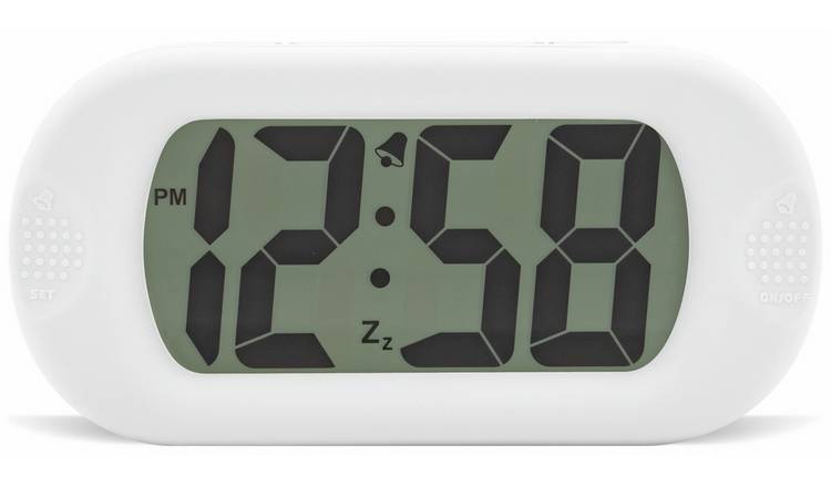 Acctim silicone digital LCD alarm clock white - British product