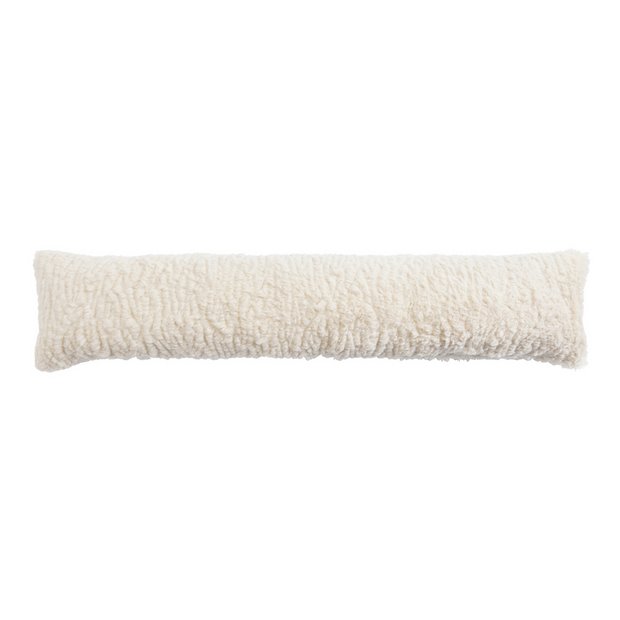 Habitat faux shearling draught excluder Oatmeal 90cm, imported from the UK