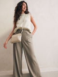 Small bone cream leather cross body bag - British product