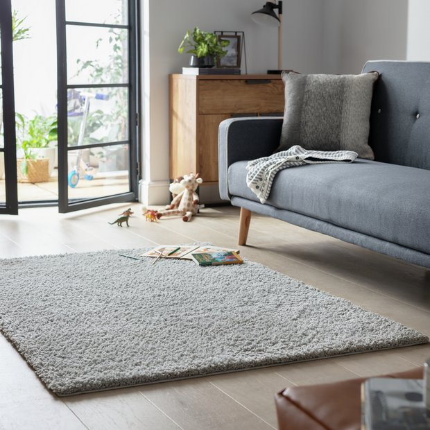 Habitat grey shaggy rug 200x290cm, imported from the UK