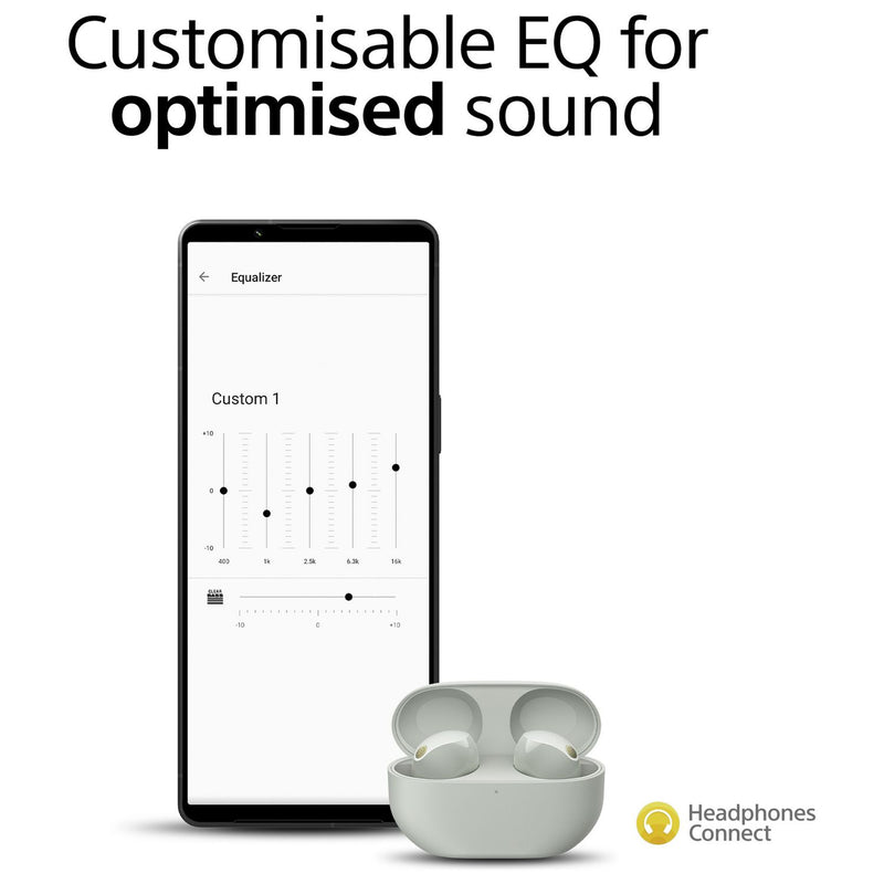 Sony WF1000XM5 true wireless earbuds ANC silver, UK version