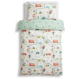 Habitat transport themed toddler bedding set, imported from the UK