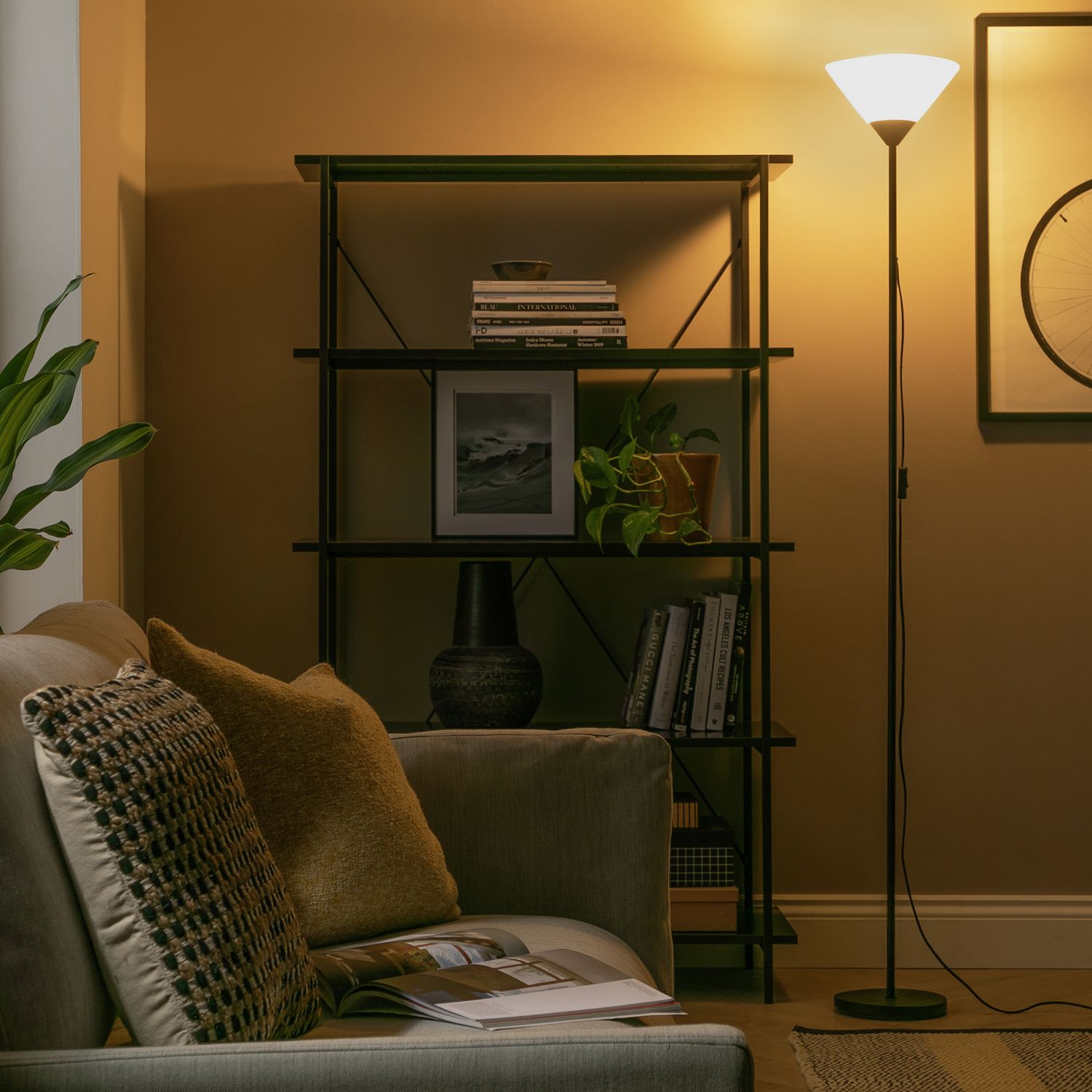 Argos Home uplighter floor lamp black 178cm (British brand)