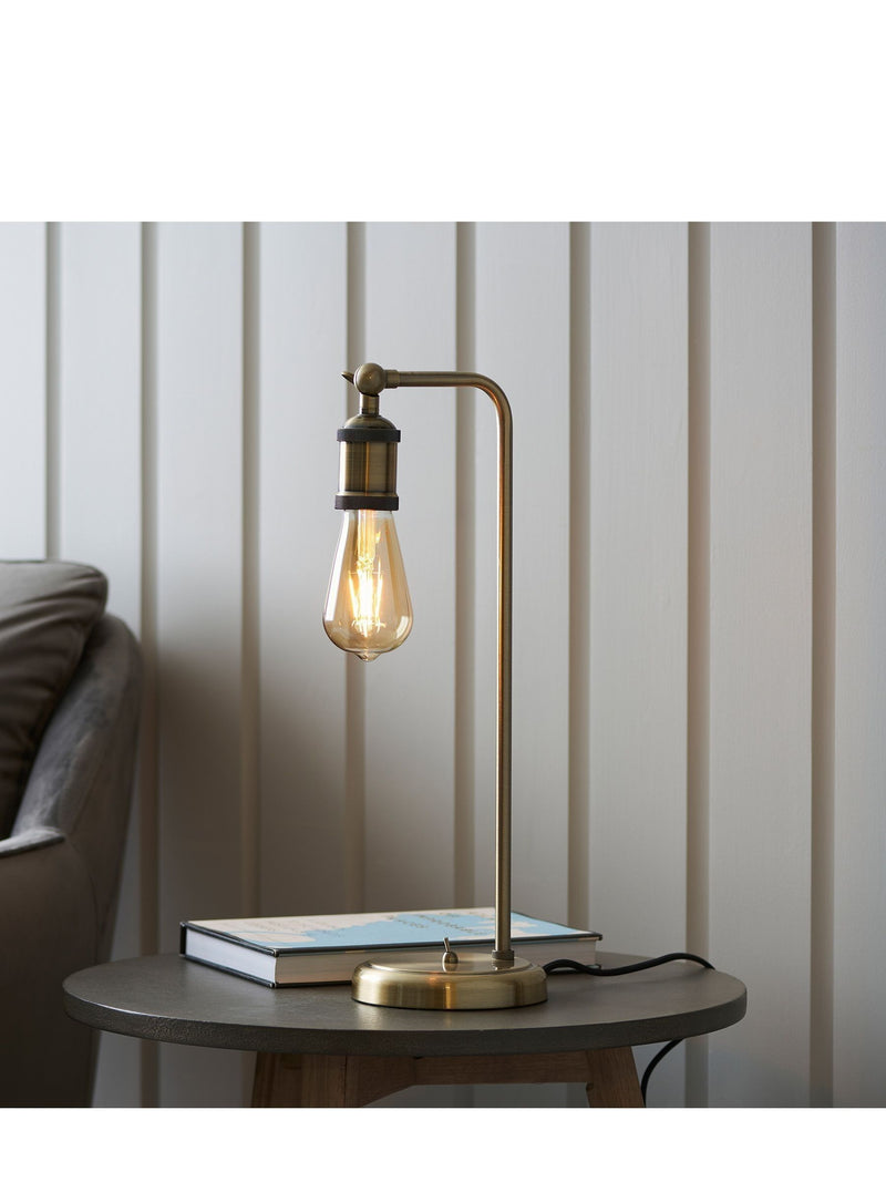 Gallery Home Halsy table lamp antique brass finish - British product