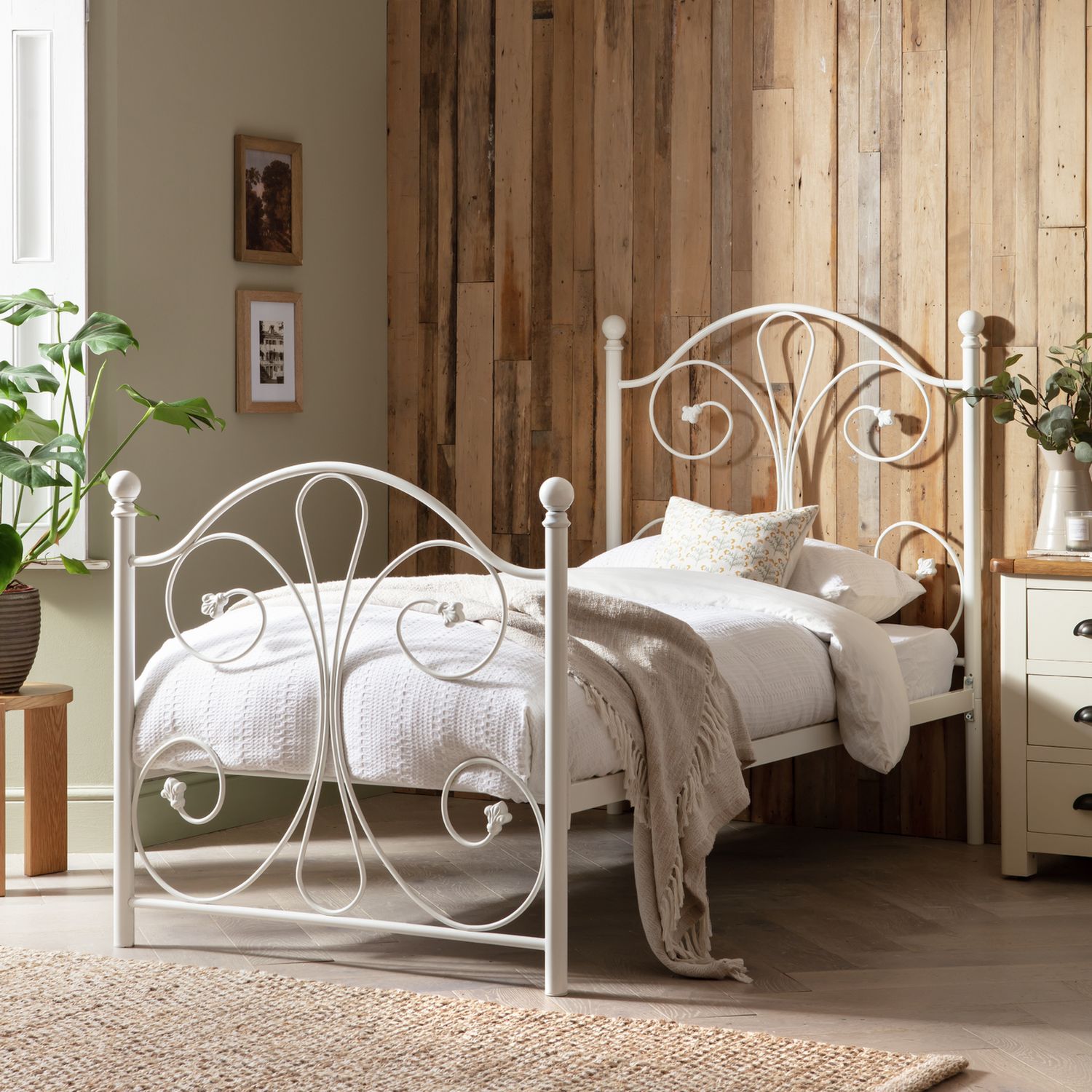 Argos Home white double bed frame - British product