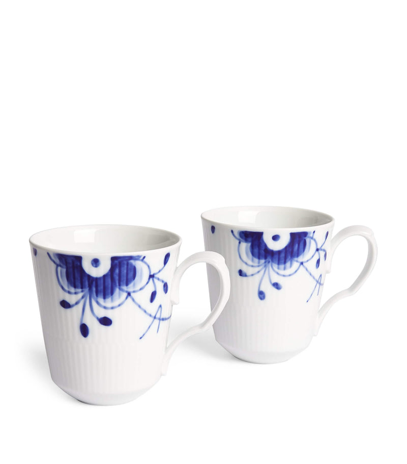 Royal Copenhagen Blue Fluted Mega Mugs set of two 370ml, imported from the UK