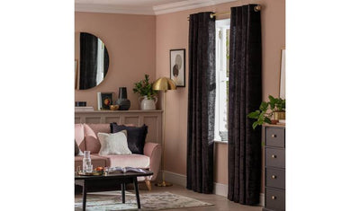 Argos Argos Home Velvet Eyelet Curtains - Black - 117x137cm- Buy online at McGrocer