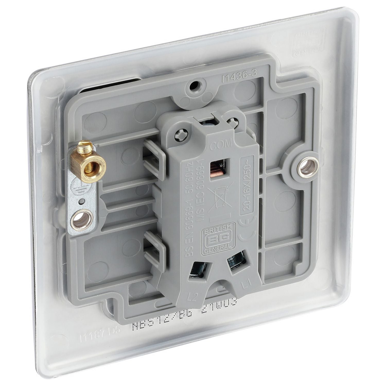 BG Nexus brushed steel 2-way light switch 20A (British brand)