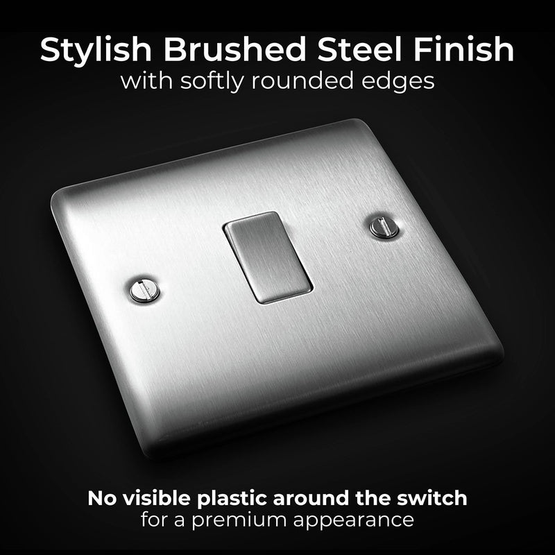 BG Nexus brushed steel 2-way light switch 20A (British brand)