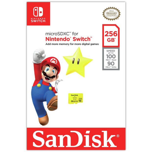SanDisk microSDXC memory card 256GB for Nintendo Switch - British product