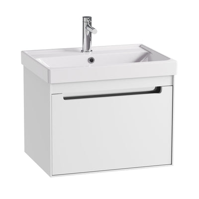 Costco UK Tavistock Kew 59.2 cm 1 Drawer Wall Mounted Vanity Unit in White- Buy online at McGrocer