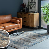 Habitat Distressed Abstract Blue  Rug - 160x230cm
