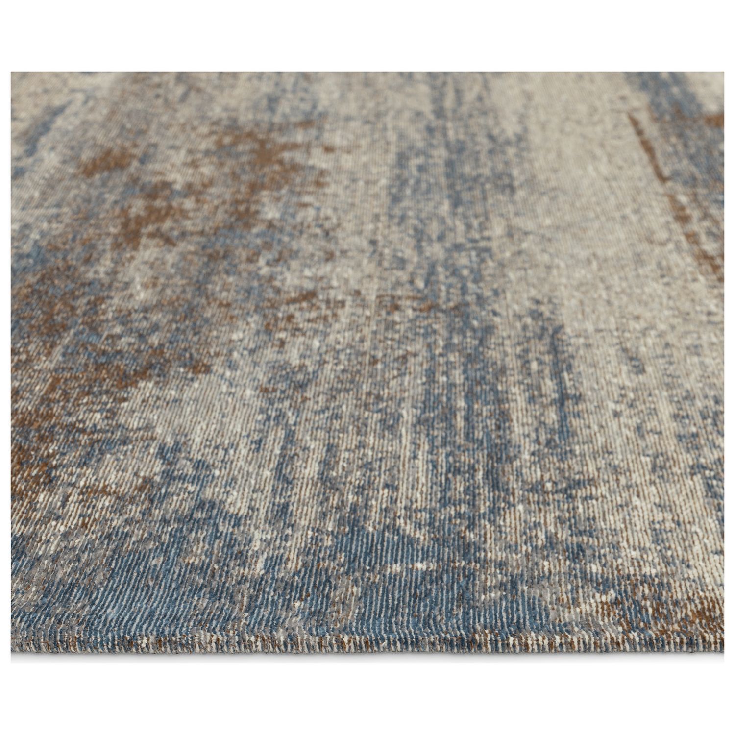 Habitat Distressed Abstract Blue  Rug - 160x230cm