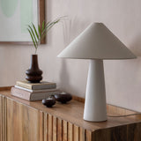 Habitat Conical 49cm Ceramic Table Lamp - White & Cream