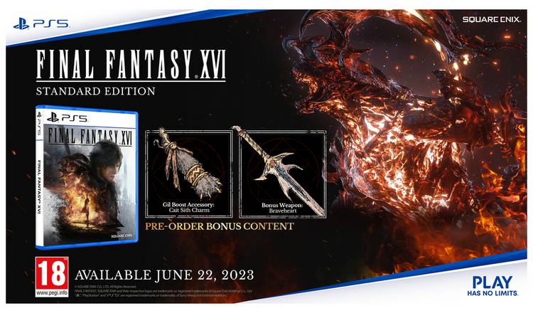 Final Fantasy XVI PS5 game disc UK version