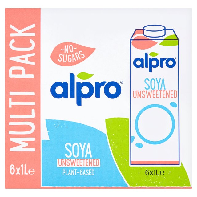 Alpro Longlife Unsweetened Soya Milk Alternative   6 x 1L