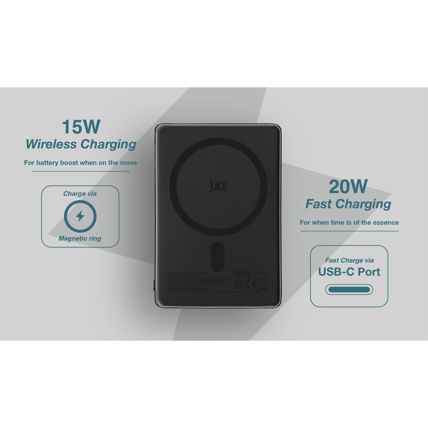 Juice magnetic power bank 5000mAh, UK version