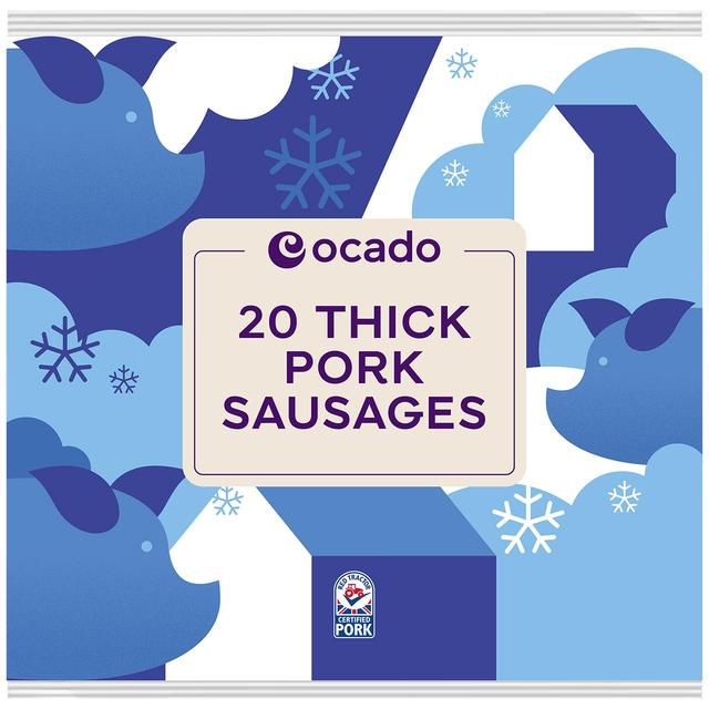 Ocado 20 Thick Pork Sausages   900g