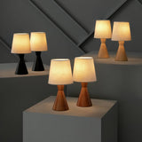 Habitat wood table lamp pair natural H26cm, imported from the UK