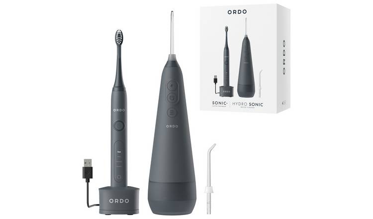 Ordo Sonic+ toothbrush and water flosser bundle Grey - British product