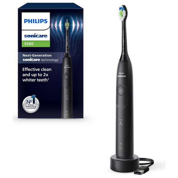 Philips Sonicare Series 5500 electric toothbrush black, imported from the UK