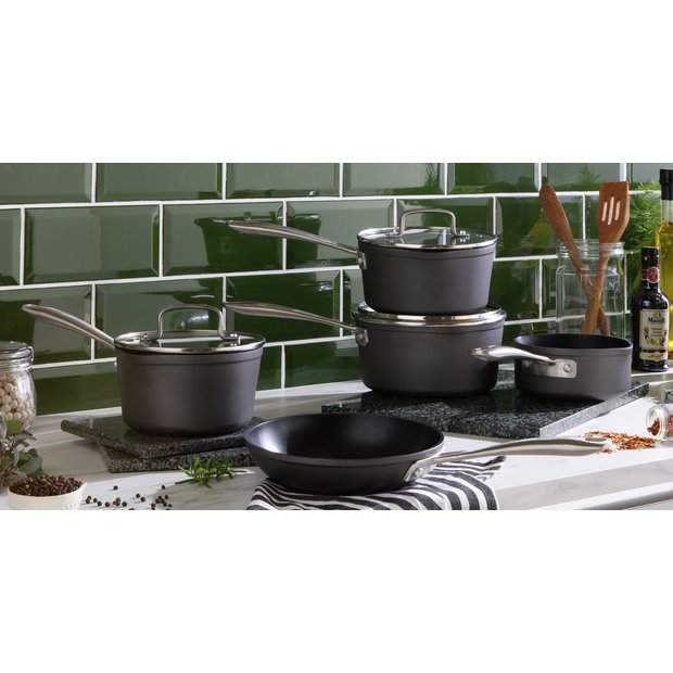 Habitat 5 piece hard anodised aluminium pan set, UK version