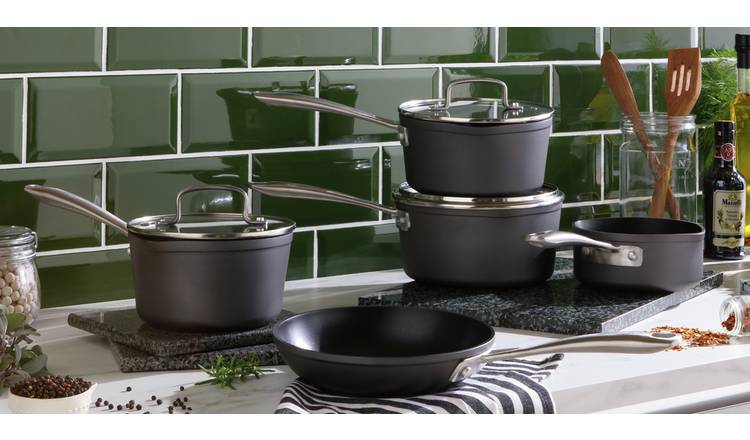 Habitat 5 piece hard anodised aluminium pan set, UK version