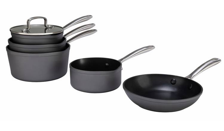 Habitat 5 piece hard anodised aluminium pan set, UK version