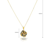 Costco 14ct yellow gold love knot navy enamel necklace 45cm, imported from the UK