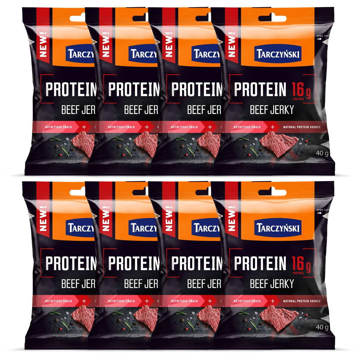 Tarczynski Protein Beef Jerky 8 x 40g (British brand)