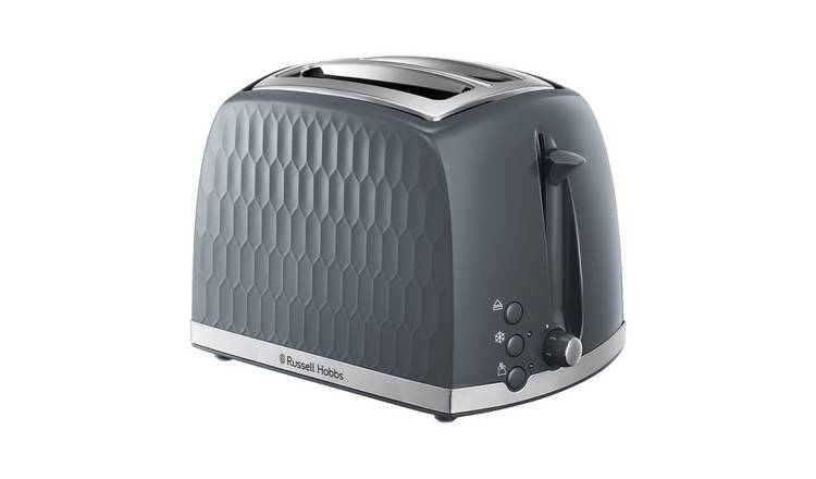 Russell Hobbs Honeycomb 2 slice plastic toaster grey - British product