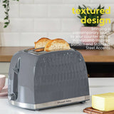 Russell Hobbs Honeycomb 2 slice plastic toaster grey - British product