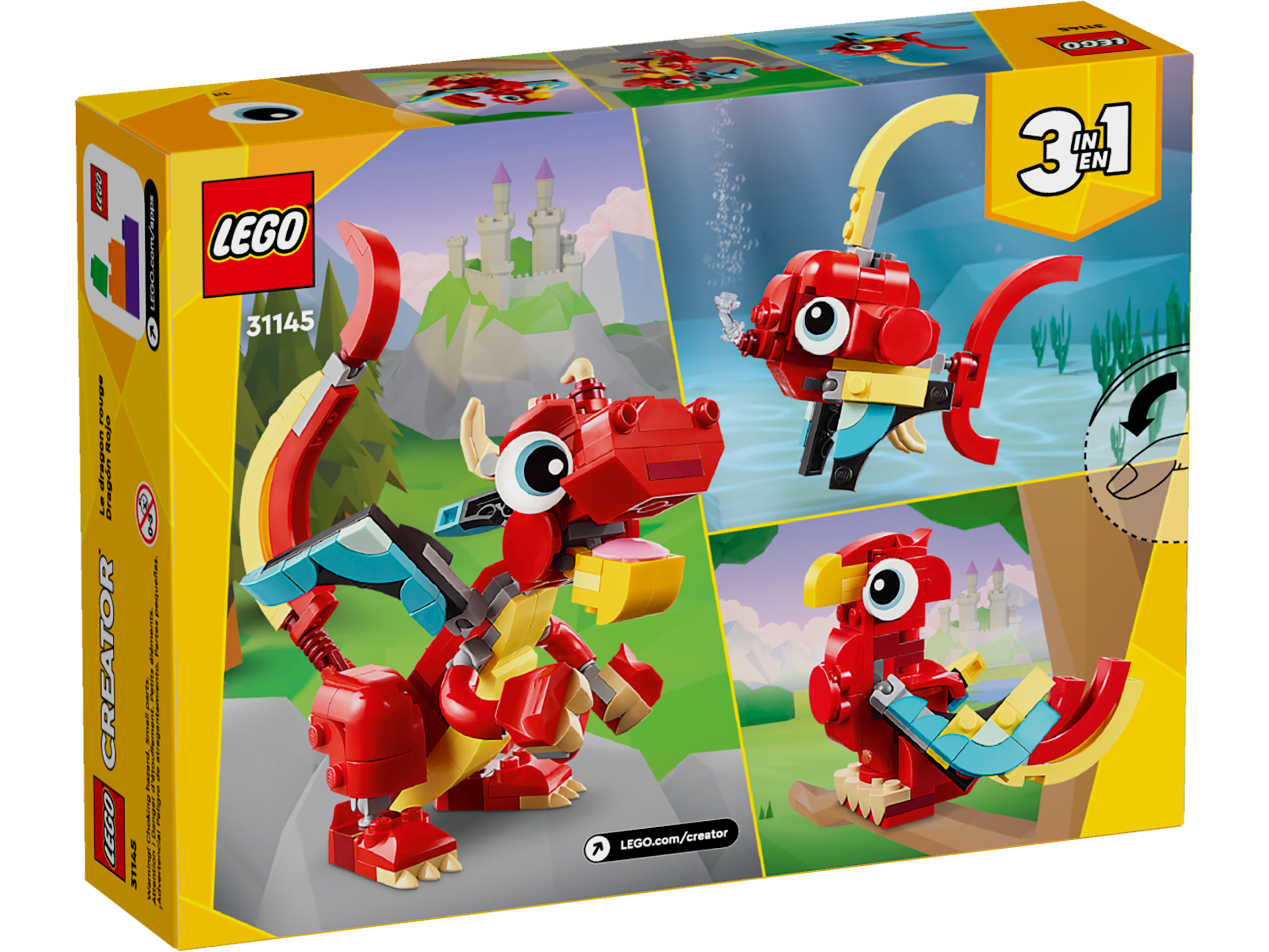 LEGO Red Dragon building set 149 pieces, imported from the UK