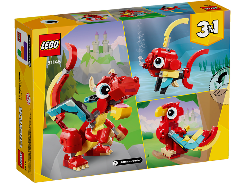 LEGO Red Dragon building set 149 pieces, imported from the UK