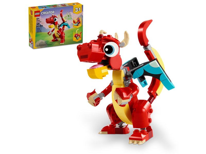 LEGO Red Dragon building set 149 pieces, imported from the UK