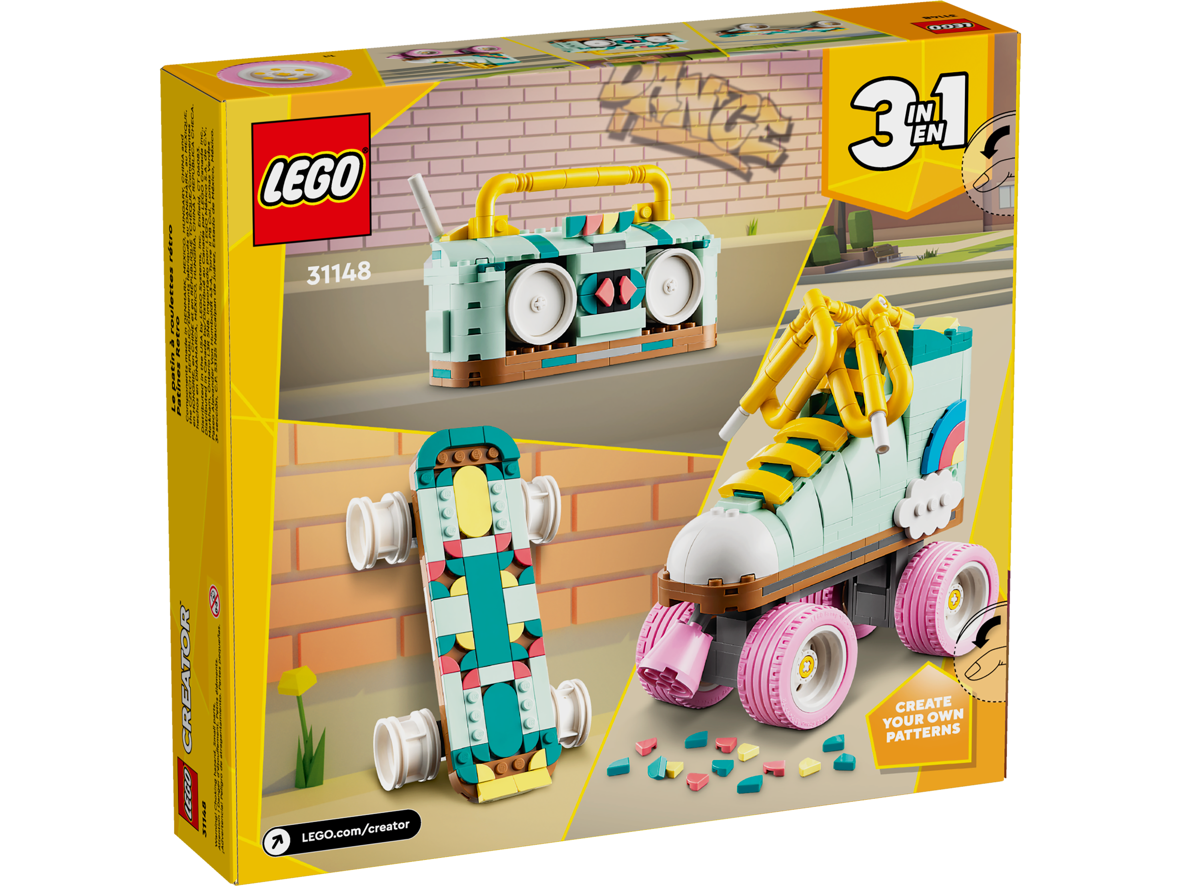 LEGO Creator Retro Roller Skate building set 31148, imported from the UK