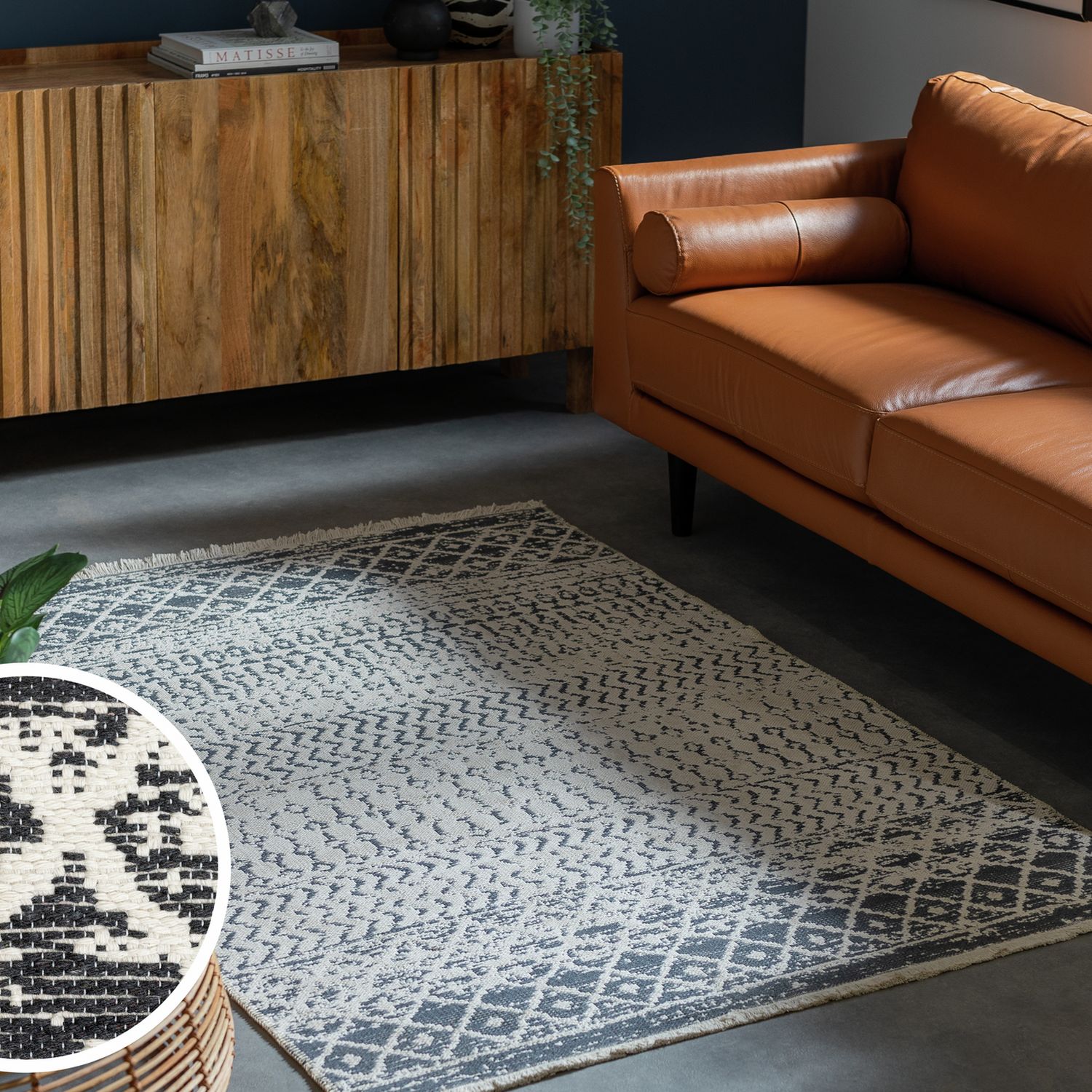 Habitat reversible flatweave rug 80x150cm, UK version
