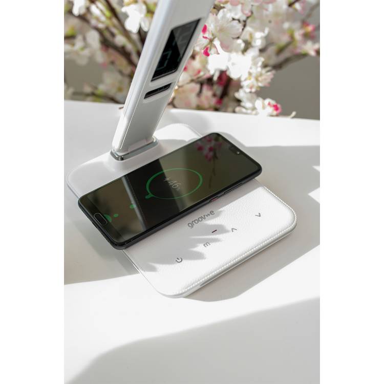Groov-e Ares white LED charging desk lamp - British product