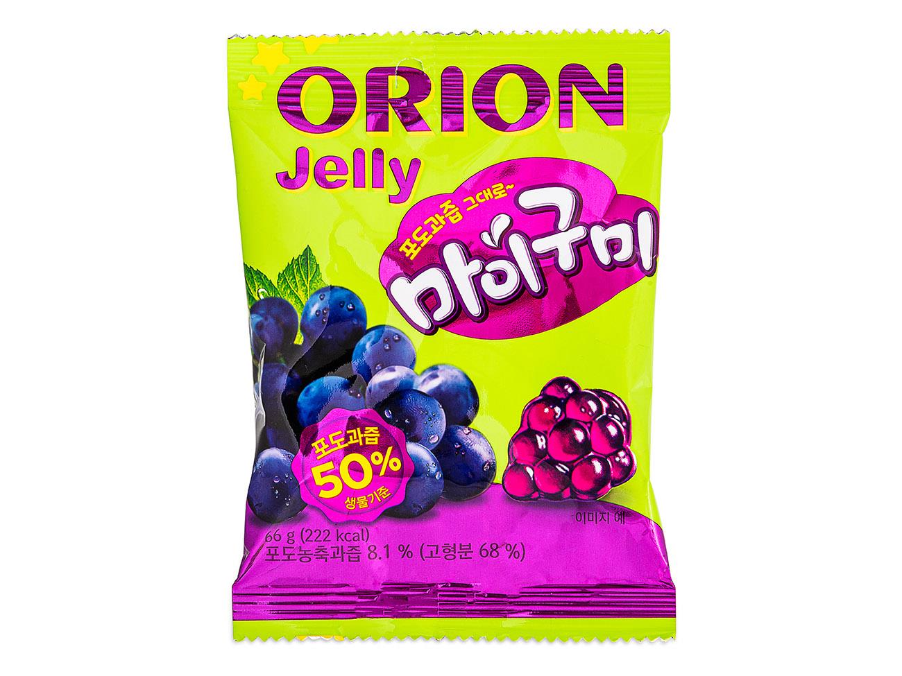 Orion O'Jelly soft gummy candy in grape flavour - British product