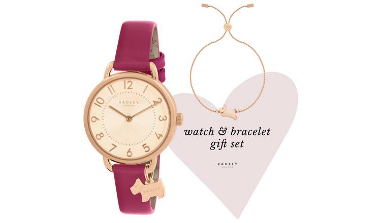 Radley watch and bracelet gift set rose gold leather - British product