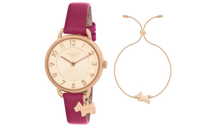 Radley watch and bracelet gift set rose gold leather - British product