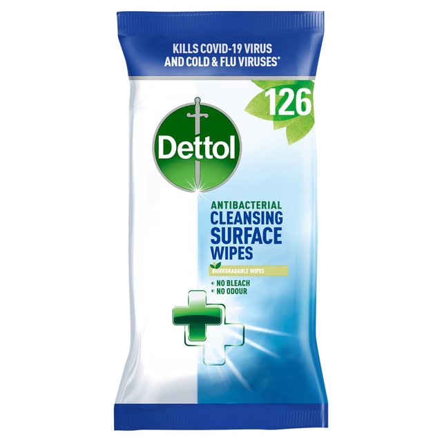 Dettol Antibacterial Multi Surface Cleaning Wipes   126 per pack GOODS M&S   