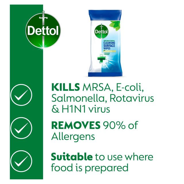 Dettol Antibacterial Multi Surface Cleaning Wipes   126 per pack GOODS M&S   