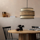 Habitat Ashi natural rattan 3-tier lampshade 40cm, imported from the UK